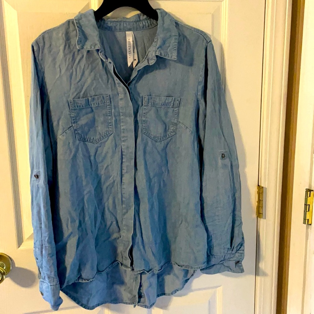 Jean top (sorry for the wrinkles!)